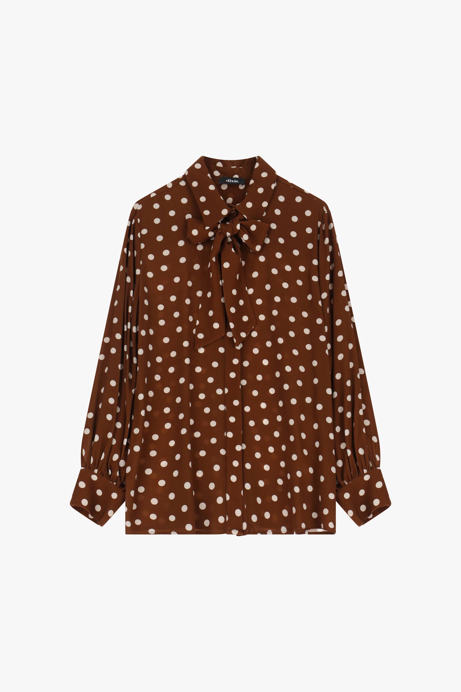 CAMISA CON LUNARES Y LAZO DECORATIVO