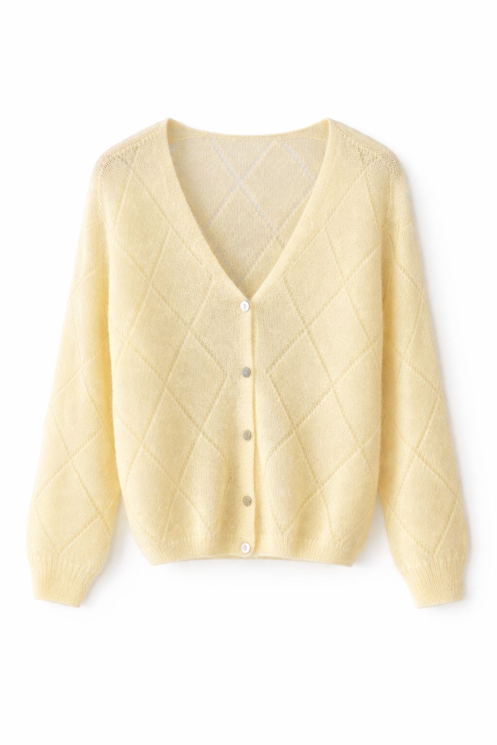 CÁRDIGAN 70% KID MOHAIR CON BOTÓNES DE CONCHA