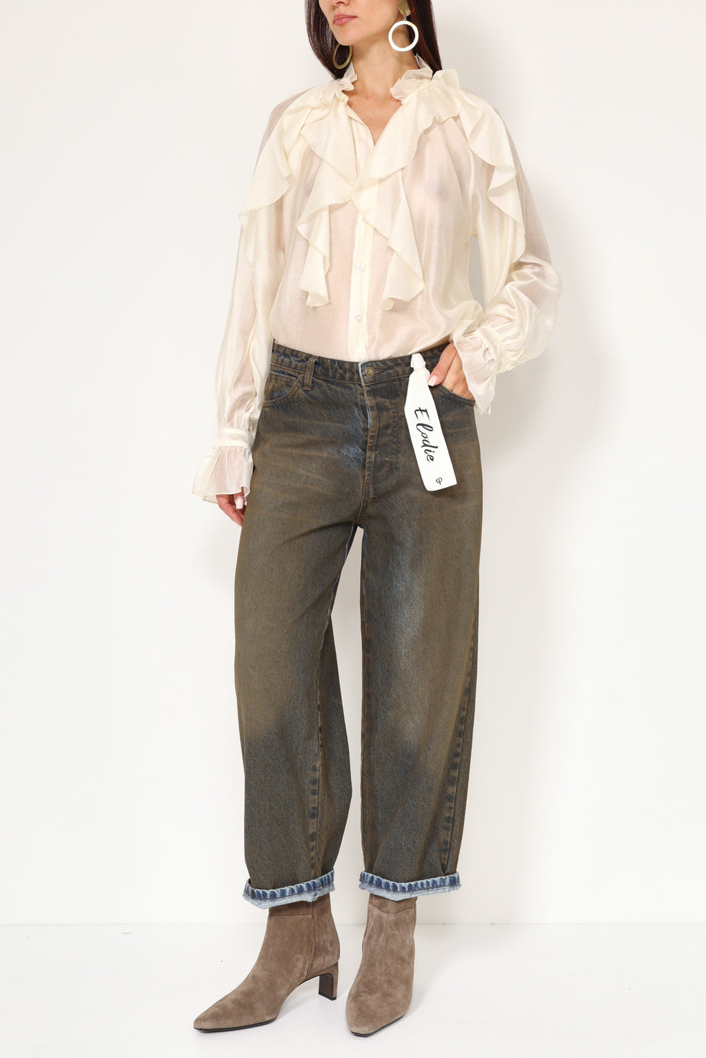 JEANS DE CORTE BOYFRIEND EN DENIM 100% ALGODÓN