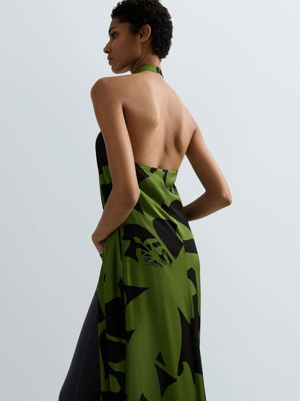 TÚNICA MAXI DE VISCOSA 100% CON ESPALDA DESCUBIERTA